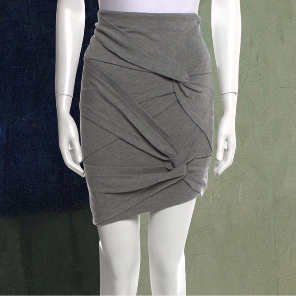 Robert Rodriguez Dresses & Skirts - Robert Rodriguez Stretch Tie Front Design Asymmetric Mini Skirt Gray Size 4
